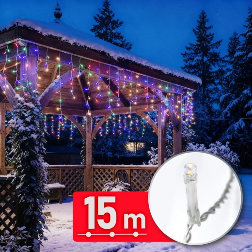 Kleurrijk LED-lichtsnoer 15 m, 600 LED's