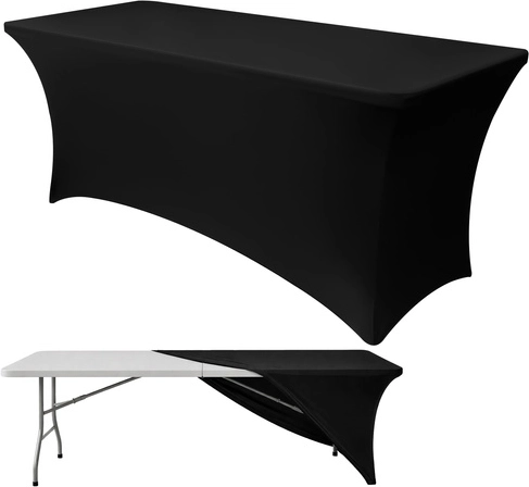 Elastische hoes voor bankettafel 183 × 75 × 75 cm RUHHY – zwart