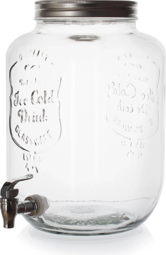 Glazen drankdispenser met kraantje 8 l WALT