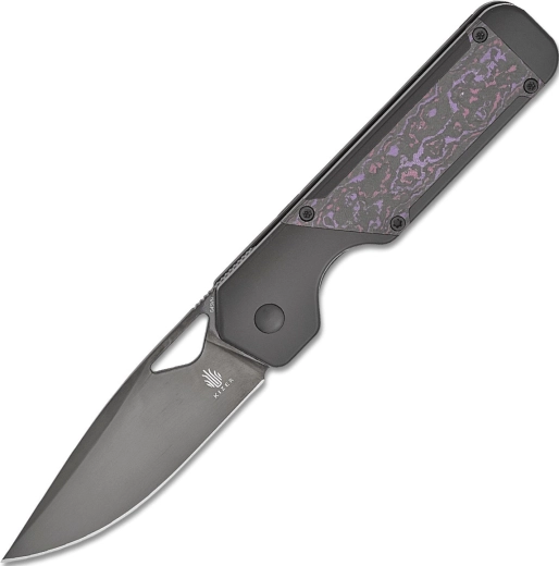 Kizer Militaw opvouwbaar zakmes 8,5 cm, DLC, titanium en Fatcarbon Purple Haze