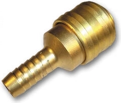 Snelkoppeling 1/4" voor 6 mm slang van messing