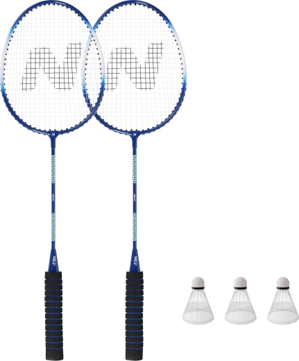 Set badmintonrackets NILS NRZ2052 – 2 rackets, 3 shuttles en hoes