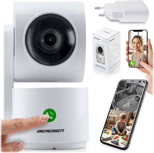 Berdsen BD-942 draaibare IP-binnencamera 3 MP met wifi en babyfoonfunctie