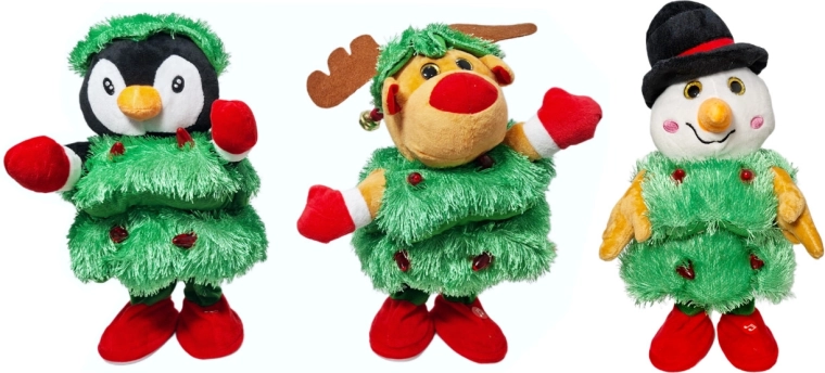 Kerstfiguur die praat en danst met liedjes en knipperende lichtjes