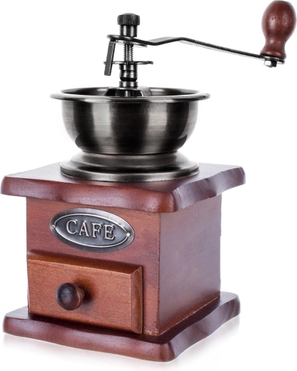 Handmatige koffiemolen CAFE van hout en metaal met keramisch maalmechanisme