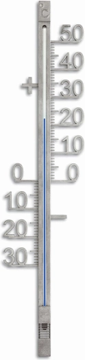Buitenthermometer van metaal 42,8 cm – zilverkleurig