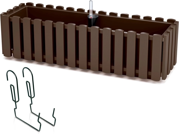 Zelfwatergevende hangende balkonbak voor reling 58 cm bruin BOARDEE FENCYCASE