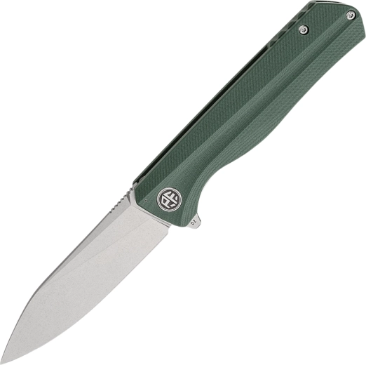 Petrified Fish Forward PF818 zakmes 9 cm, stonewash, groen G10