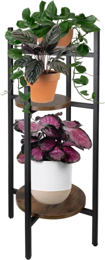 Ruhhy bloemenstandaard 80 cm, 3-laags metalen loft