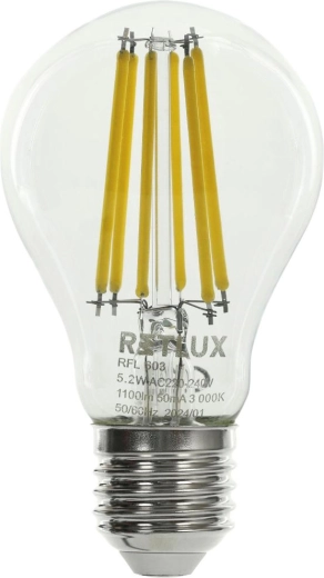 LED-filamentlamp RETLUX A60 E27 5,2 W 1100 lm 3000 K