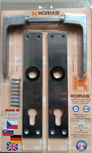 Deurklink met schild voor cilinderslot, aluminium