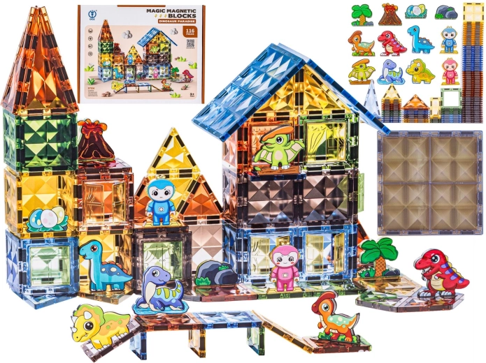 Magnetische bouwblokken Dino Park 116 stuks