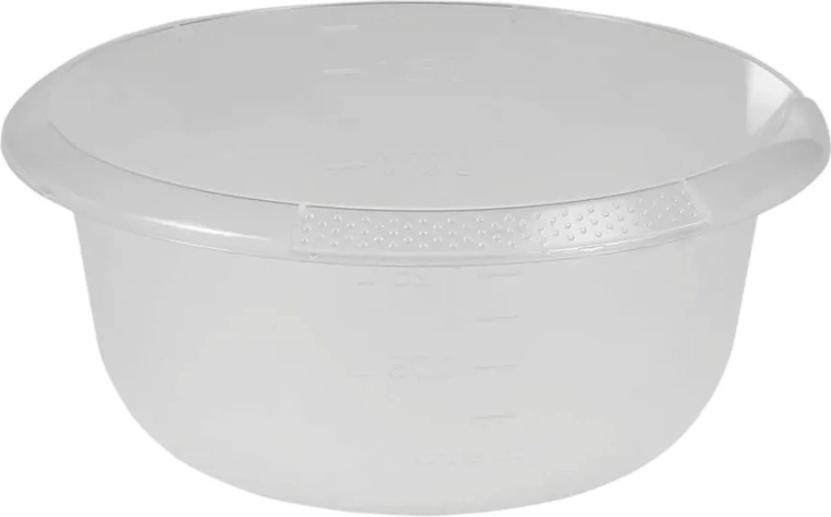 Transparante ronde kom met schenktuit 20 cm, 1,5 l