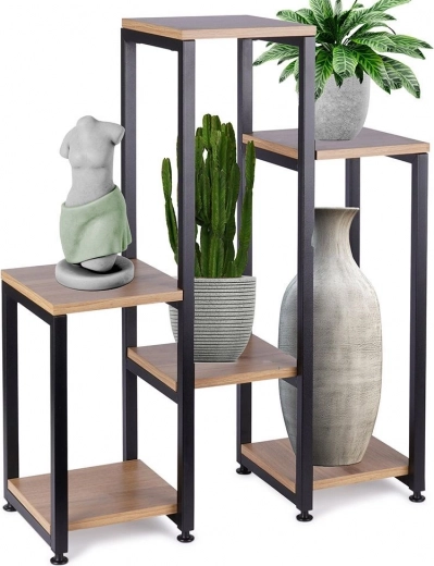 Metalen plantenstandaard met zes niveaus 80 cm