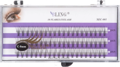 Zijden wimperbundels BLING - twist C, 8 mm