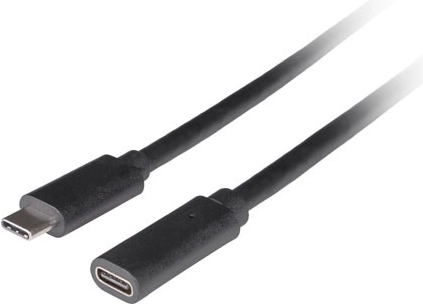 USB‑C-verlengkabel 3.1 Gen 1 (M/F) 0,5 m zwart Lanberg