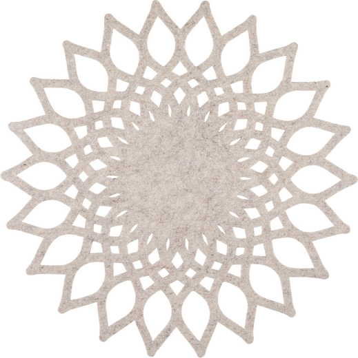 Ronde vilten placemat 38 cm – beige bloem