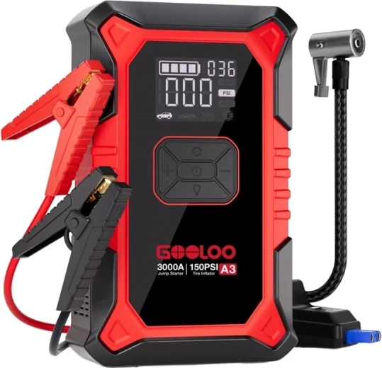 Gooloo A3 2-in-1 jumpstarter met compressor