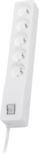 Overspanningsstekkerdoos Lestar ZX 510, 5 stopcontacten, 1,5 m, wit
