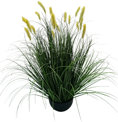 Kunstgras Pennisetum in pot, geel, 70 cm