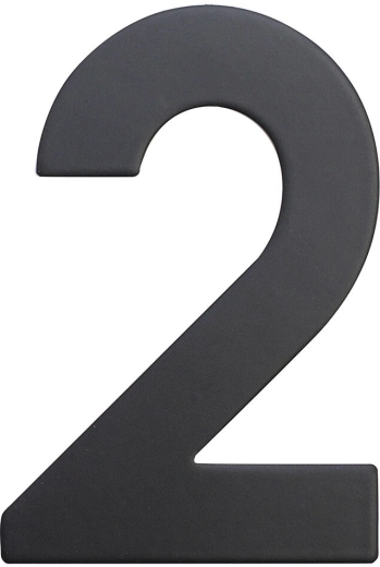 Huisnummer 2, 75 mm, roestvrij staal, matzwart