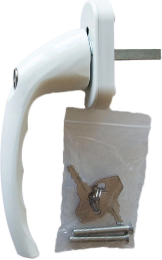 Afsluitbare aluminium raam- en deurkruk voor kunststof ramen en deuren RICHTER – wit