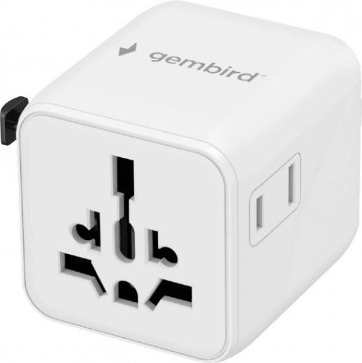 Universele reisadapter GEMBIRD – wit