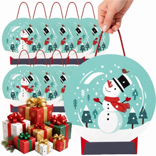 Kerstcadeautas met sneeuwpop - 1 stuk