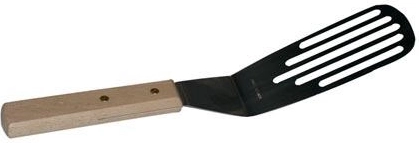 Spatel met openingen 28 cm met roestvrijstalen kop en houten handgreep