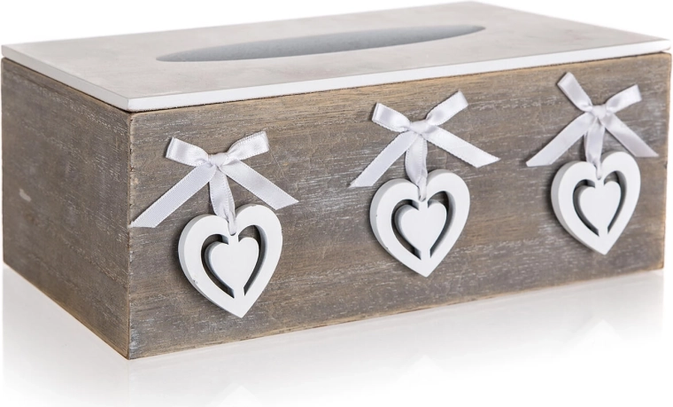Doos voor papieren zakdoekjes HEART 24 × 13,5 × 9,5 cm