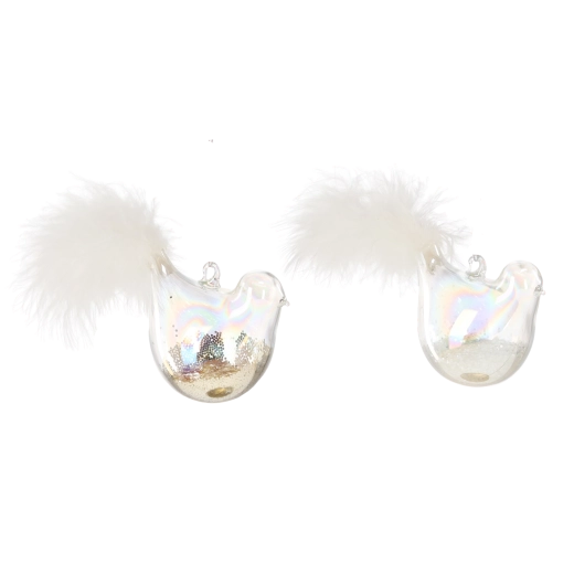 Glazen kerstornament vogeltje – set van 6 stuks