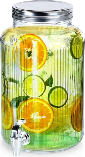 Glazen drankdispenser met kraantje 6,2 l VILDE