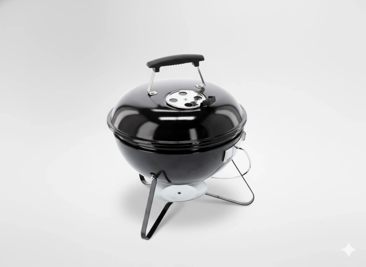 Draagbare houtskool kogelbarbecue met deksel 37 cm