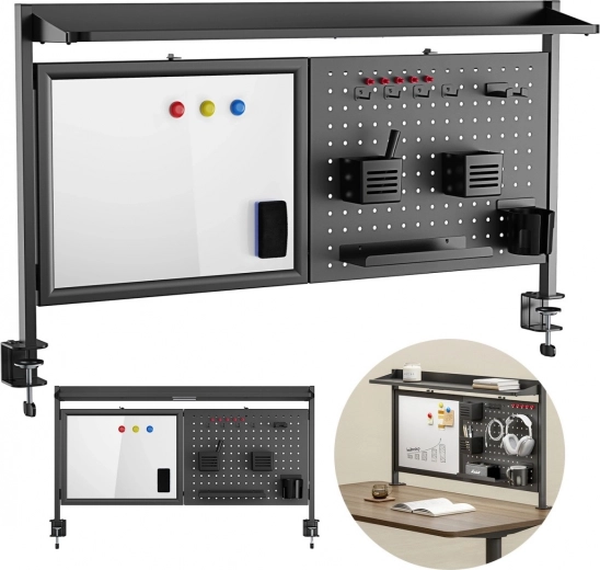 bureau-organizer met magnetisch whiteboard en geperforeerd paneel