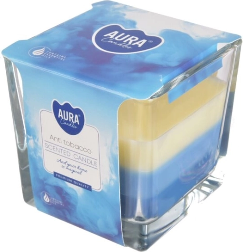 Geurkaars in glas anti-tabak 170 g (3 kleuren)