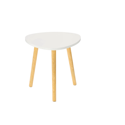 Set van twee salontafels wit en naturel hout