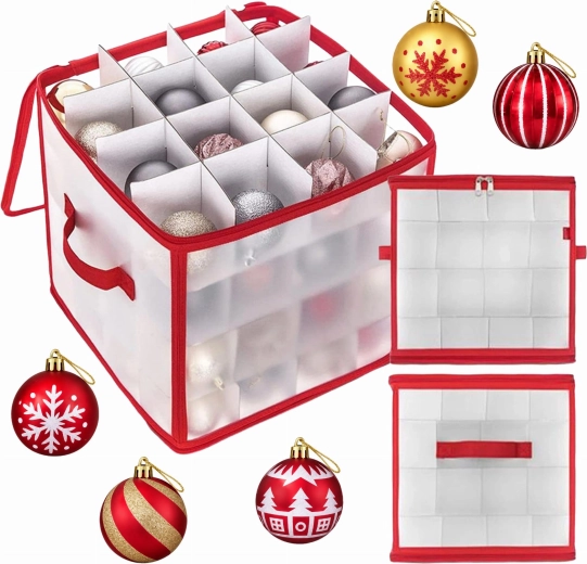 Organizer voor kerstversieringen met 64 vakken