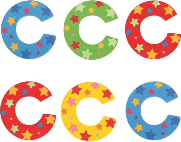 Bigjigs Toys houten letter C met sterretjes