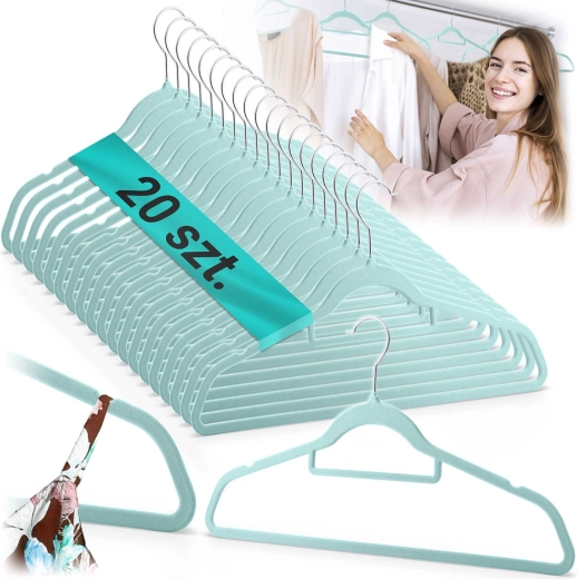 Velours kledinghanger 20 stuks MASSIDO