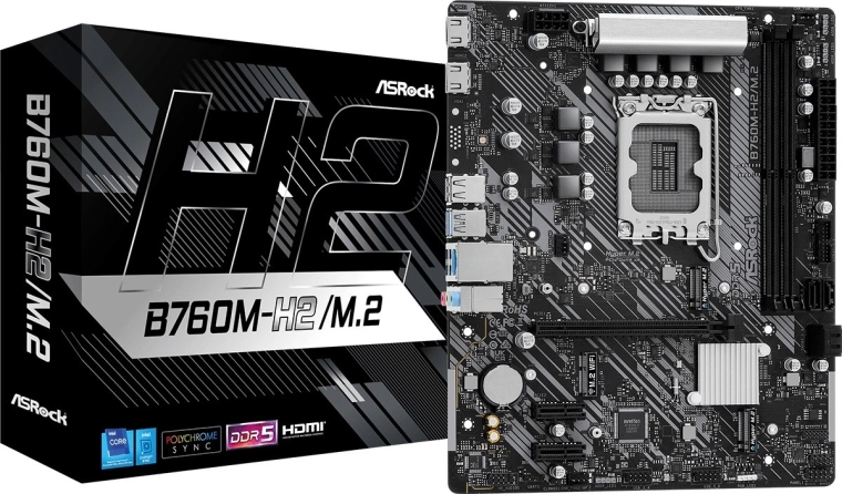 ASRock B760M-H2/M.2 – microATX-moederbord met DDR5 en HDMI/DP
