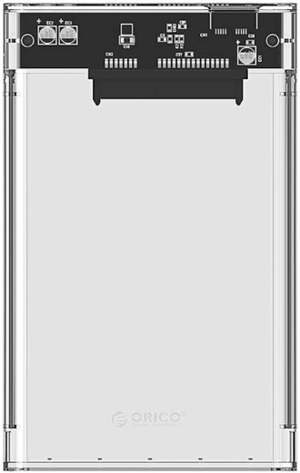 orico 2,5" externe schijfbehuizing, transparant, usb 3.0 5 gb/s