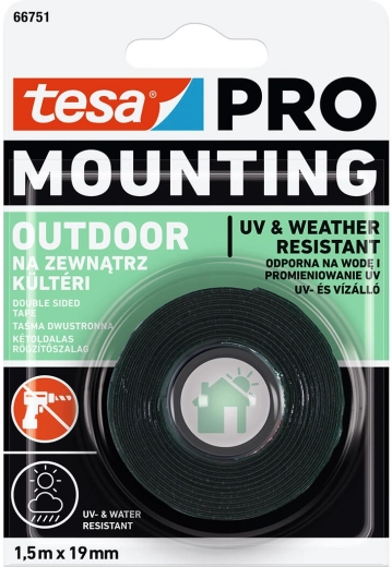 Montagetape voor buiten 19 mm × 1,5 m Tesa