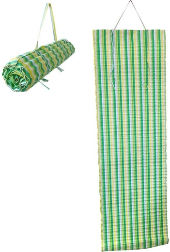 Acra oprolbaar strandligbed 170 × 55 cm groen gestreept - 1 stuk