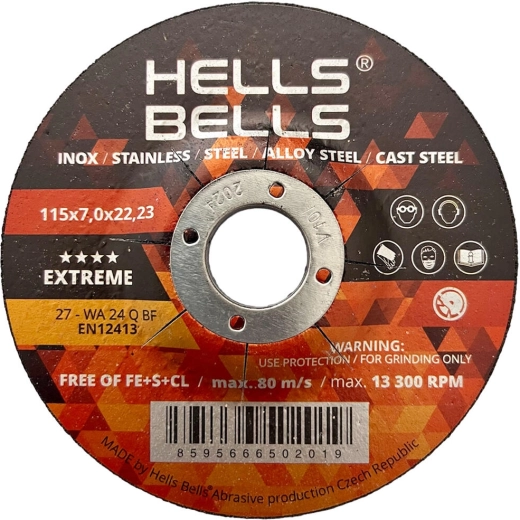 Slijpschijf voor staal 115 × 7 × 22,2 mm