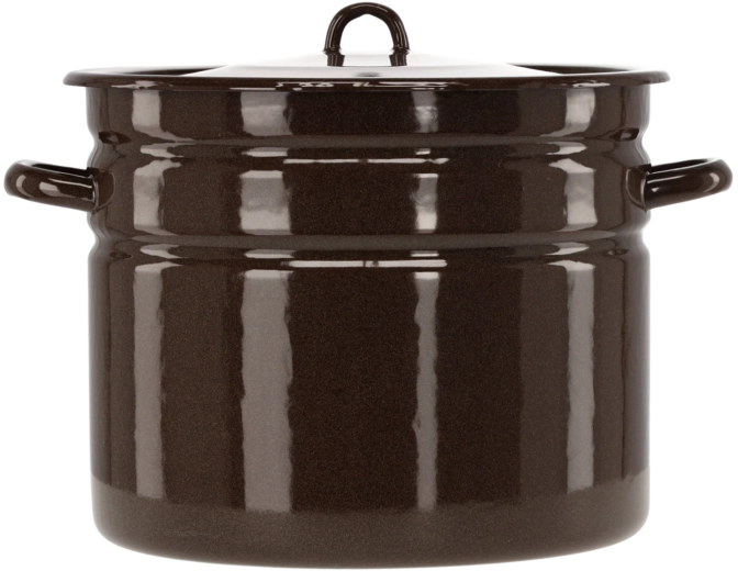geëmailleerde pan 20 l, 32 cm, bruin met deksel