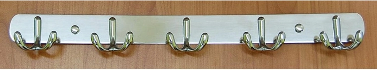 Wandkapstok met vijf dubbele haken CYRIL, chroom