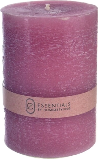 Roze decoratieve kaars in cilinder vorm 15 cm