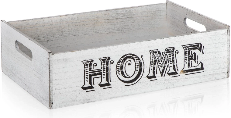 Houten decoratieve kist HOME 41 × 25 × 11 cm