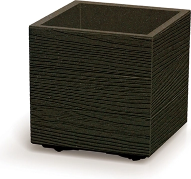 Bloempot Madera Square Eco Wood 28,8 cm, koffiekleur