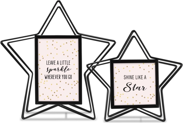 Set van 2 lijsten 10x10 en 10x15 Stella zwart